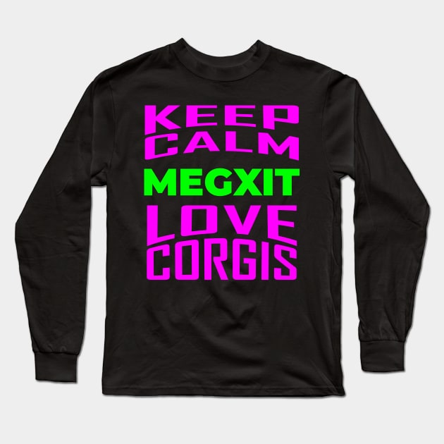 MEGXIT Keep Calm Love Corgis Long Sleeve T-Shirt by Applecrunch